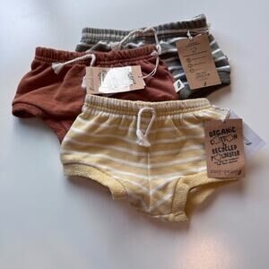 Easy Peasy Newborn Baby Organic Bloomer Shorts 6-9 months Lot of 3 Soft Comfort